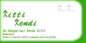 kitti kendi business card